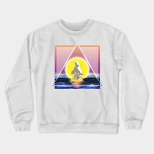 Beluga whale, Whale, Ocean, Sunset, Mammal, Sun Crewneck Sweatshirt